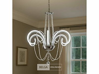 Led kroonluchter – 6017/6 – zilver – 6 lampjes – 48w – 3200k neutraal wit – aluminium - afbeelding 1 van  4