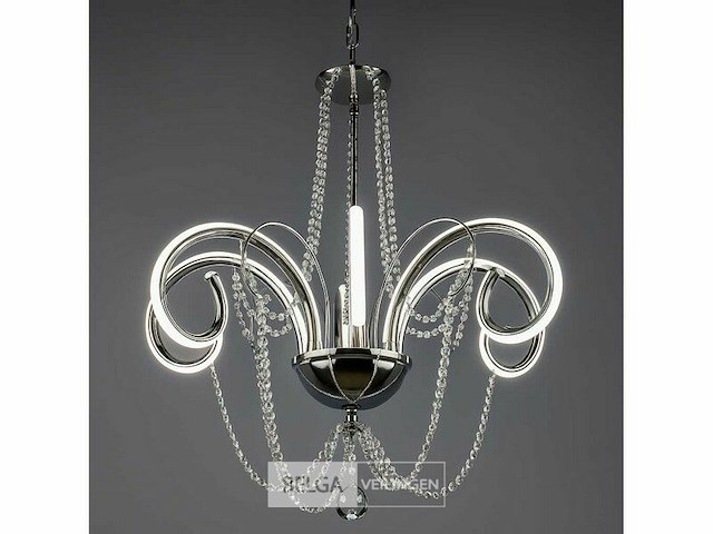 Led kroonluchter – 6017/6 – zilver – 6 lampjes – 48w – 3200k neutraal wit – aluminium - afbeelding 3 van  4