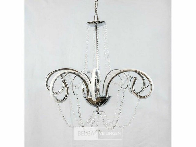 Led kroonluchter – 6017/6 – zilver – 6 lampjes – 48w – 3200k neutraal wit – aluminium - afbeelding 4 van  4