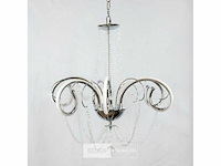 Led kroonluchter – 6017/6 – zilver – 6 lampjes – 48w – 3200k neutraal wit – aluminium - afbeelding 4 van  4