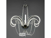Led kroonluchter – 6017/6 – zilver – 6 lampjes – 48w – 3200k neutraal wit – aluminium - afbeelding 3 van  4