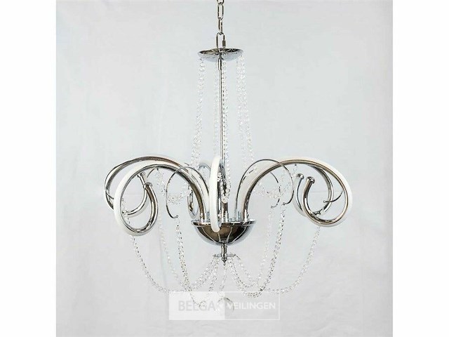 Led kroonluchter – 6017/6 – zilver – 6 lampjes – 48w – 3200k neutraal wit – aluminium - afbeelding 4 van  4