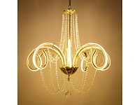 Led kroonluchter – 6017/8 – goud – 8 lichten – 64w – 4000k neutraal wit – aluminium - afbeelding 2 van  2