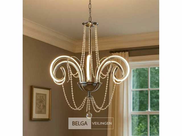 Led kroonluchter – 6017/8 – goud – 8 lichten – 64w – 4000k neutraal wit – aluminium - afbeelding 4 van  5