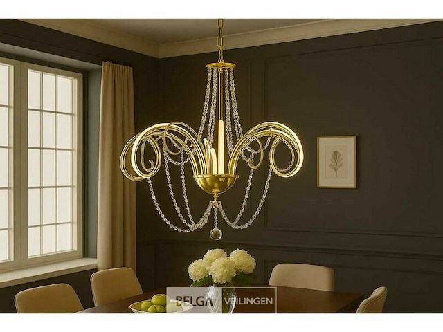 Led kroonluchter – 6017/8 – goud – 8 lichten – 64w – 4000k neutraal wit – aluminium - afbeelding 2 van  5