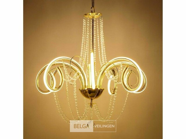 Led kroonluchter – 6017/8 – goud – 8 lichten – 64w – 4000k neutraal wit – aluminium - afbeelding 5 van  5
