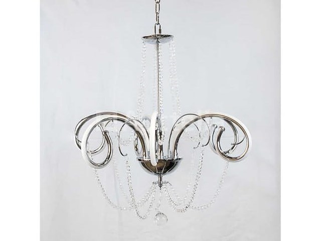 Led-kroonluchter – model 6017/6 – zilver – 6 lampen – 48w – 3200k – neutraal wit - afbeelding 1 van  3