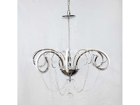 Led-kroonluchter – model 6017/6 – zilver – 6 lampen – 48w – 3200k – neutraal wit - afbeelding 1 van  3