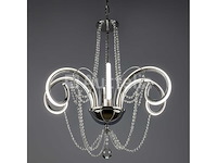 Led-kroonluchter – model 6017/6 – zilver – 6 lampen – 48w – 3200k – neutraal wit - afbeelding 2 van  3