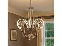 Led-kroonluchter – model 6017/8 – goud – 8 lampen – 64w – 4000k neutraal wit - afbeelding 3 van  4