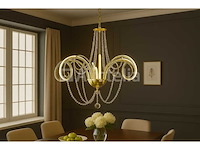 Led-kroonluchter – model 6017/8 – goud – 8 lampen – 64w – 4000k neutraal wit - afbeelding 4 van  4