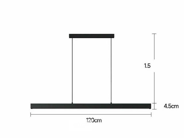 Led lineaire hanglamp – 35w – 120cm – inclusief montageset (x2) - afbeelding 4 van  6