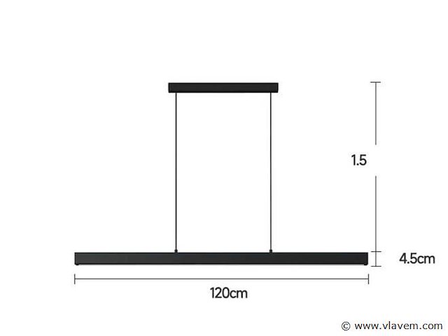 Led lineaire hanglamp – 35w – 120cm – inclusief montageset (x5) - afbeelding 3 van  5
