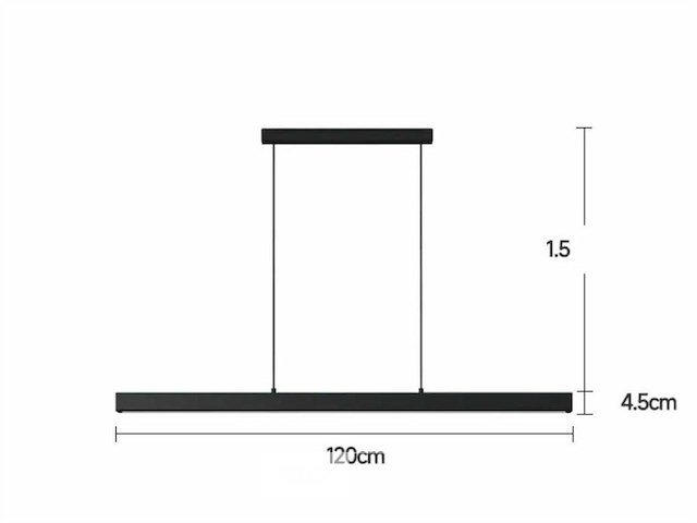 Led lineaire hanglamp – 35w – 120cm – inclusief montageset (x5) - afbeelding 4 van  6