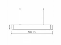 Led lineaire hanglamp wit - 40w - 120cm - 4000k neutraal wit (x8) - afbeelding 4 van  6