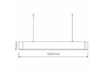 Led lineaire hanglamp zwart - 40w - 120cm - 3cct kleur licht (x8) - afbeelding 2 van  5