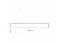 Led lineaire hanglamp zwart – 40w – 120cm – 3cct kleur licht (x4) - afbeelding 2 van  3