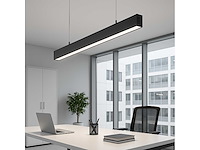 Led lineaire hanglamp zwart – 40w – 120cm – 3cct kleur licht (x4) - afbeelding 1 van  5