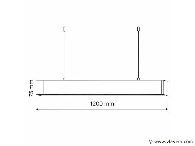 Led lineaire hanglamp zwart – 40w – 120cm – 3cct kleur licht (x4) - afbeelding 3 van  5