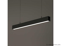 Led lineaire hanglamp zwart – 40w – 120cm – 3cct kleur licht (x4) - afbeelding 5 van  5
