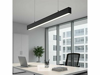 Led lineaire hanglamp zwart – 40w – 120cm – 3cct kleur licht (x4) - afbeelding 1 van  6