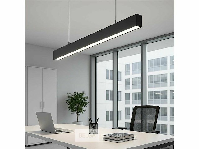 Led lineaire hanglamp zwart – 40w – 120cm – 3cct kleur licht (x4) - afbeelding 2 van  6