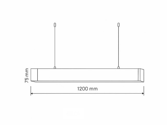 Led lineaire hanglamp zwart – 40w – 120cm – 3cct kleur licht (x4) - afbeelding 4 van  6
