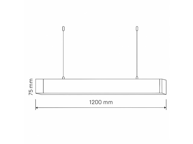 Led lineaire hanglamp zwart – 40w – 120cm – 3cct kleur licht (x8) - afbeelding 2 van  3