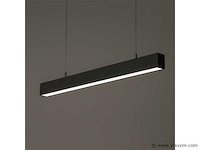 Led lineaire hanglamp zwart . 40w . 120cm . 3cct kleur licht (x8) - afbeelding 5 van  5