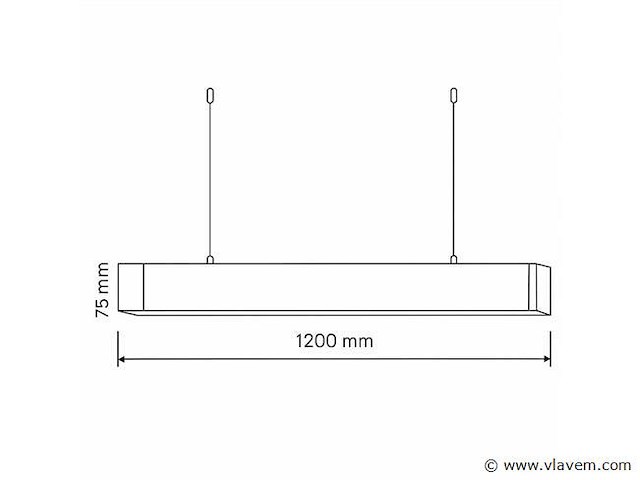 Led lineaire hanglamp zwart – 40w – 120cm – 3cct kleur licht (x8) - afbeelding 3 van  5