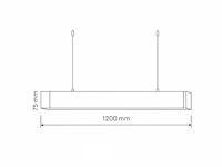 Led lineaire hanglamp zwart – 40w – 120cm – 3cct kleur licht (x8) - afbeelding 4 van  6