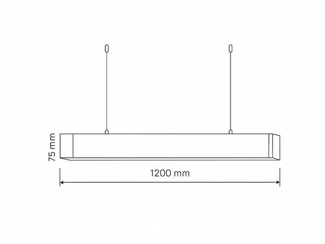 Led lineaire hanglamp zwart – 40w – 120cm – 3cct kleur licht (x8) - afbeelding 4 van  6