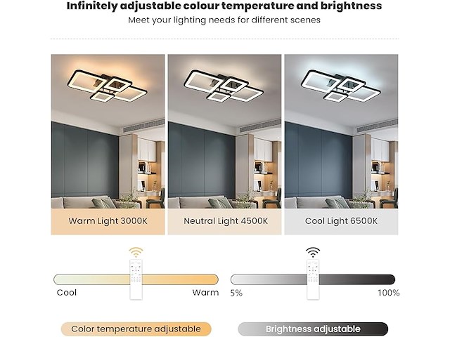 Led moderne dimbare plafondlamp - afbeelding 4 van  4