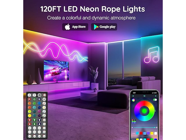 Led-neonlichtsnoer, 36 m - afbeelding 2 van  5