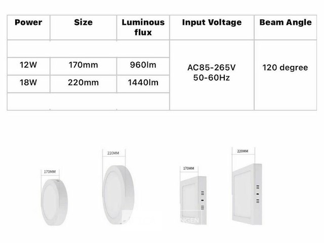 Led-paneel - blauw/wit - 24w (18w + 6w) - aan/uit (x20) - afbeelding 5 van  5