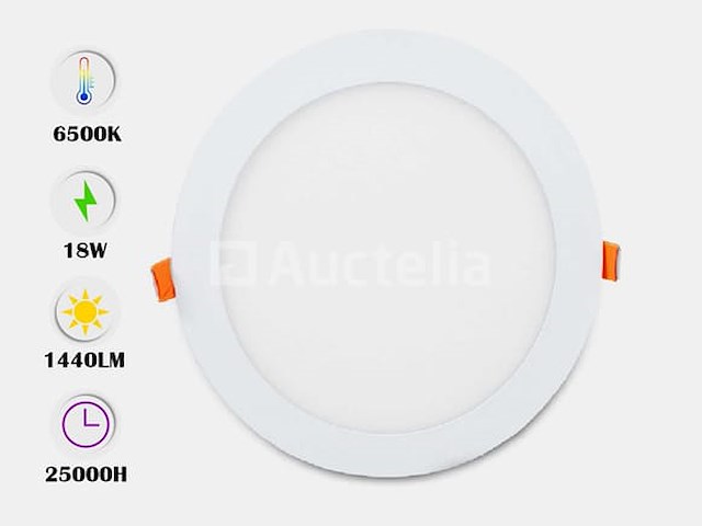 Led-paneel - inbouw rond - 18w - 6500k - koud wit (15) - afbeelding 3 van  4