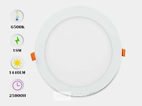 Led-paneel - inbouw rond - 18w - 6500k - koud wit (15) - afbeelding 1 van  5