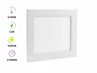 Led-paneel - inbouw vierkant - 12w - 6500k - koud wit (x40) - afbeelding 1 van  5