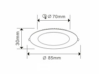 Led-paneel - rond inbouw - 5w - 3000k - warm wit (x25) - afbeelding 4 van  5
