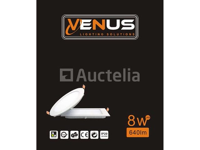 Led-paneel - rond inbouw - 8w - 3000k - warm wit (x20) - afbeelding 1 van  4