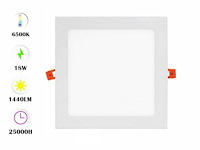 Led-paneel - vierkant inbouw - 18w - 6500k - koud wit (x15) - afbeelding 1 van  5