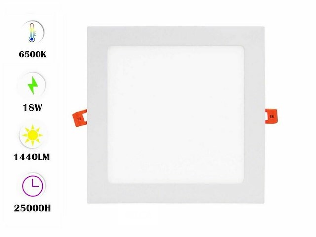 Led-paneel - vierkant inbouw - 18w - 6500k - koud wit (x40) - afbeelding 1 van  5