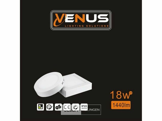 Led-paneel - vierkante opbouwmontage - 18w - 3000k - warm wit (x10) - afbeelding 4 van  5