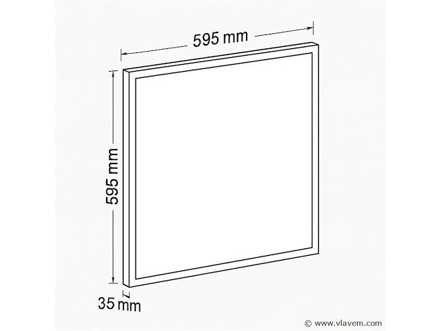 Led-paneel 45w – 60 × 60 cm – 6400k koud wit (x16) - afbeelding 4 van  4