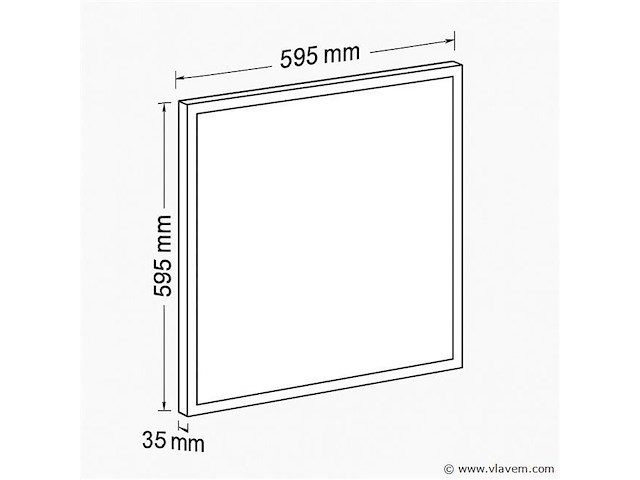 Led-paneel 45w – 60 × 60 cm – 6400k koud wit (x32) - afbeelding 2 van  4