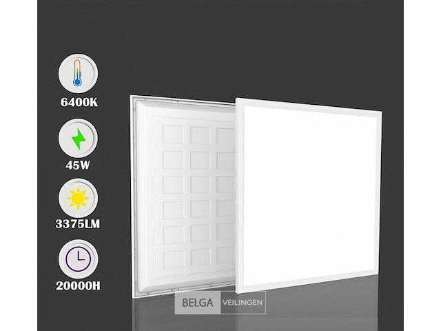 Led-paneel 45w – 60 × 60 cm– 6400k koud wit (x8) - afbeelding 4 van  5