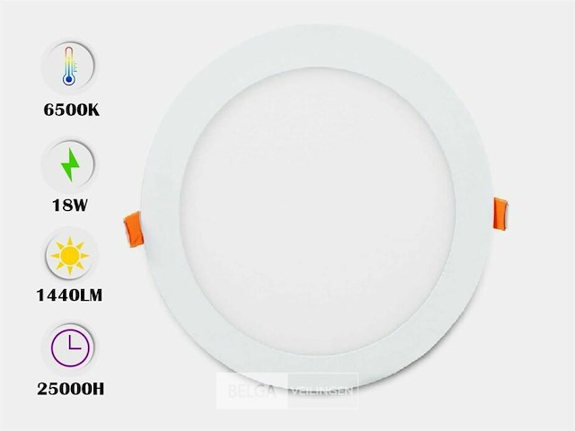 Led-paneel – inbouw rond – 18w – 6500k – koud wit (15) - afbeelding 2 van  5