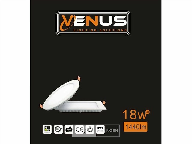 Led-paneel – inbouw rond – 18w – 6500k – koud wit (15) - afbeelding 5 van  5