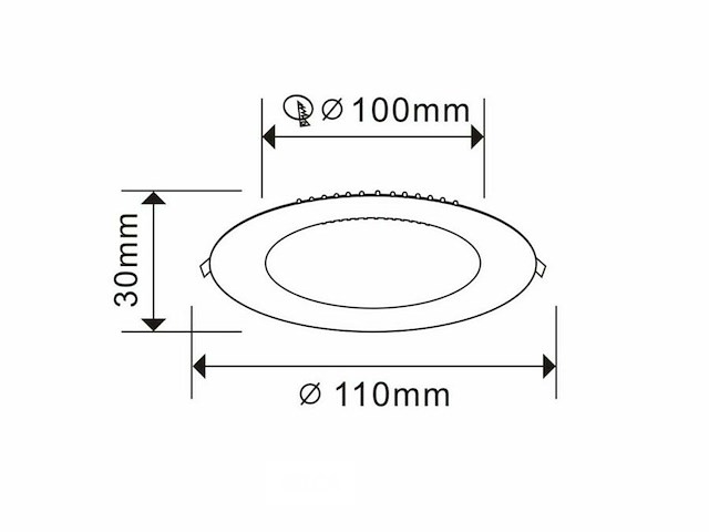 Led-paneel – inbouw rond – 8w – 6500k – koud wit (x40) - afbeelding 4 van  5