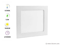 Led-paneel – inbouw vierkant – 12w – 6500k – koud wit (x20) - afbeelding 1 van  4